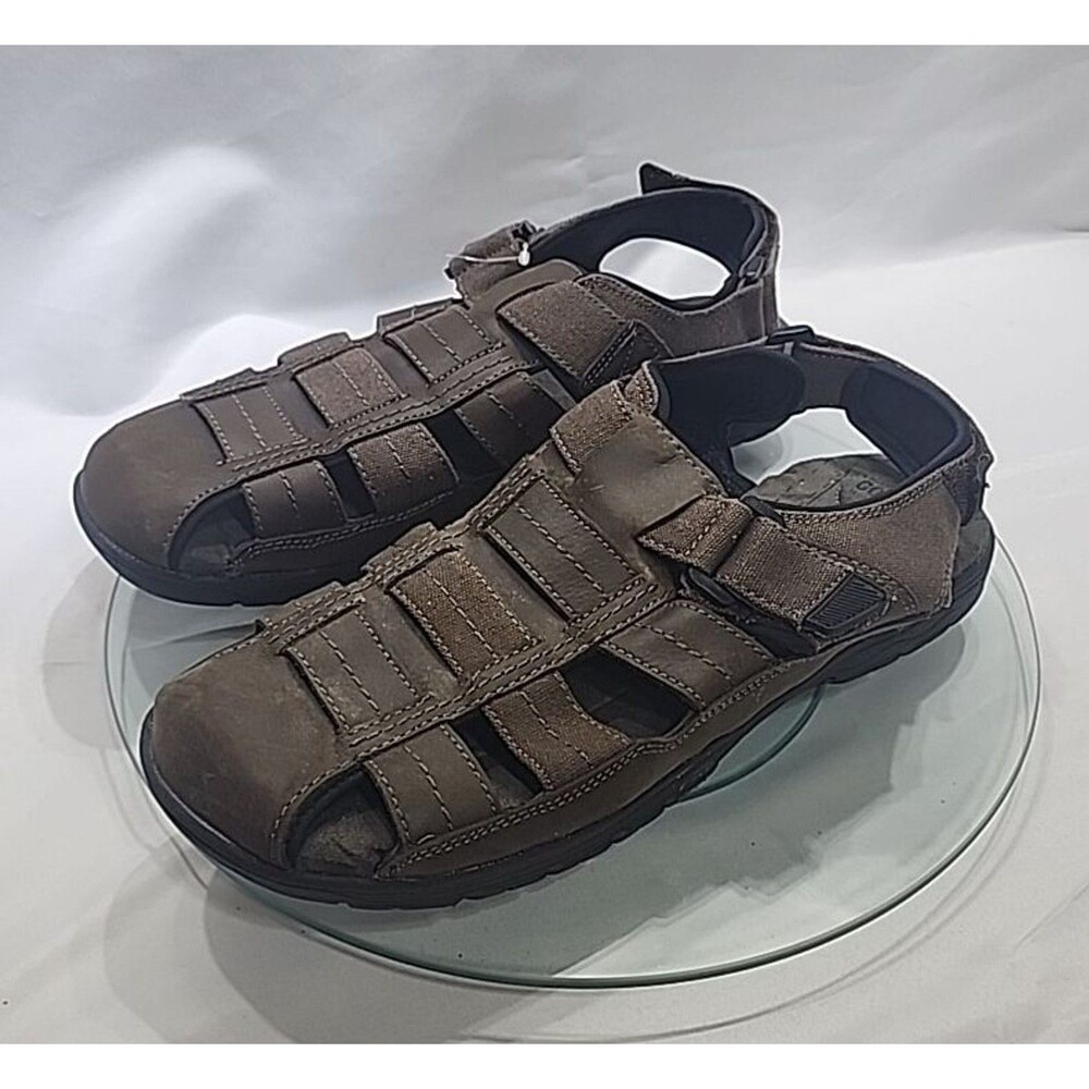 Croft Barrow Morton Fisherman Sandal Mens Size 13 Brown Core Technology EUC